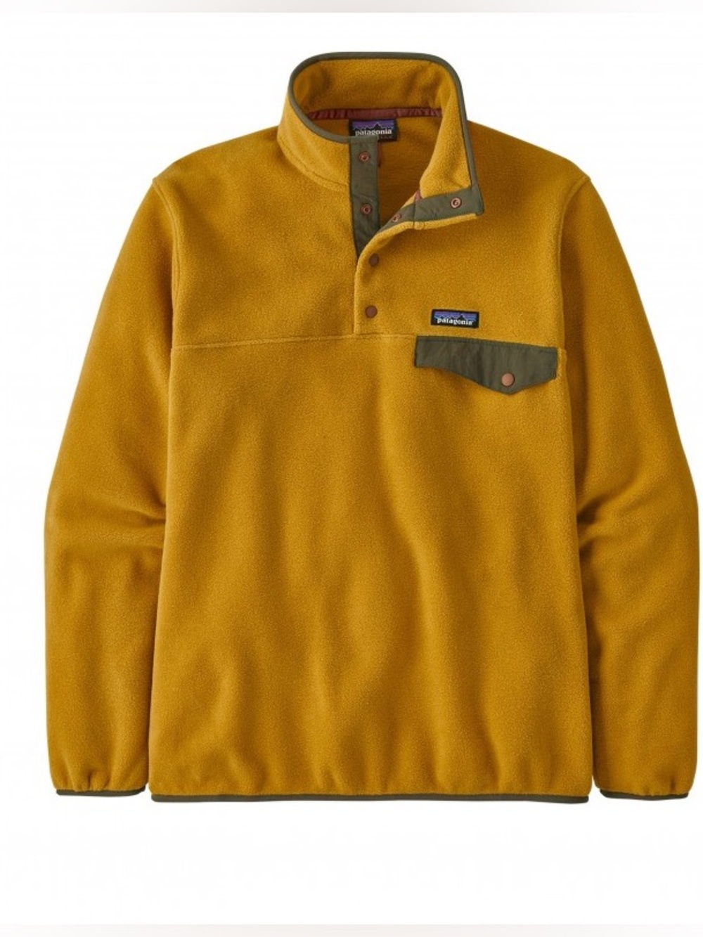 Patagonia Mens Synchilla Snap T Pullover Size  S Cabin Gold Mustard Fleece Hike